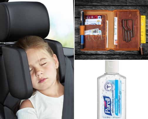 Travel-size items cover photo collage