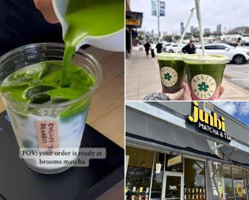 Matcha shops in Austin, Tx cover photo collage