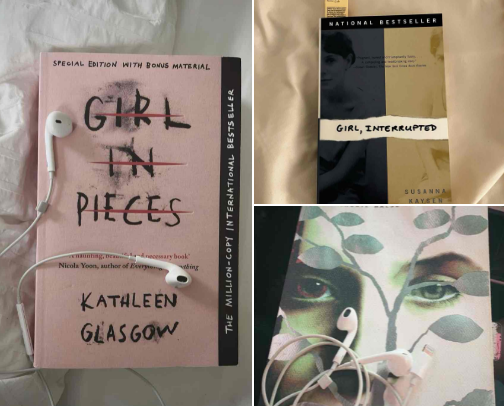 Sad girl books cover photo collage