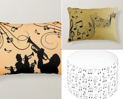 Music Pillows & Poufs cover photo collage