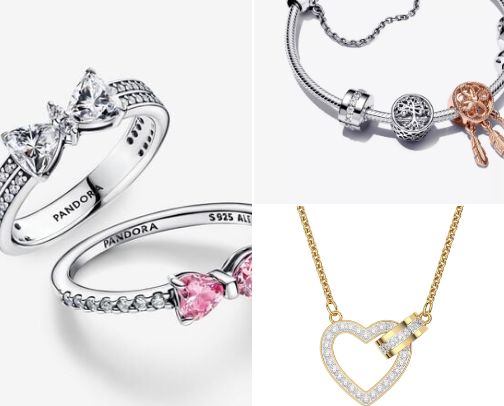 Bracelet, necklase and rings cover photo collage