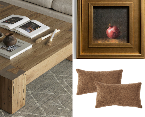 Living Room Refresh: Moody Warm Living Room cover photo collage