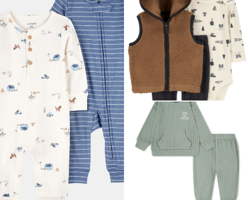 Baby boy clothes (without dinosaurs plastered all over them) cover photo collage