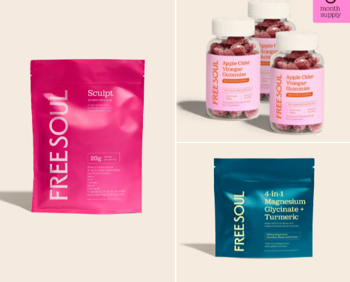 Supplements and wellness cover photo collage