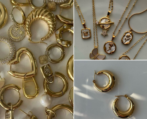gold classy jewelry cover photo collage