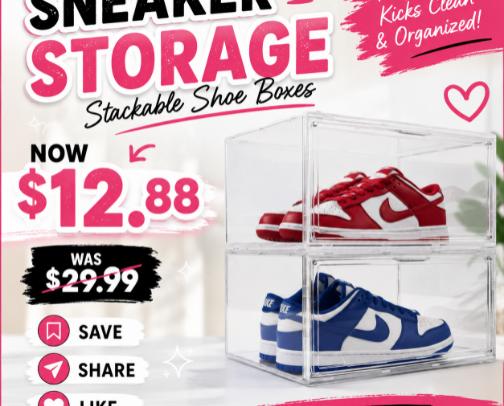 Stackable Shoe Storage Boxes – Now $12.88 cover photo collage