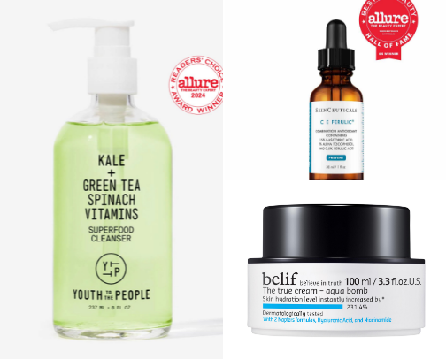 Skincare products for normal to combo skin 🧴 cover photo collage