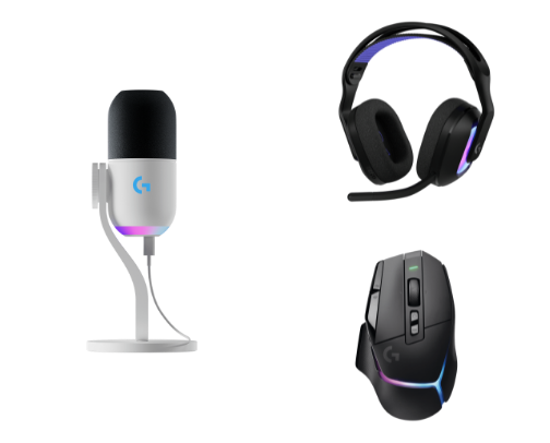 cute setups + gaming essentials cover photo collage