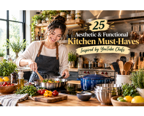25 Aesthetic & Functional Kitchen Must-Haves Inspired by YouTube Chefs cover photo collage