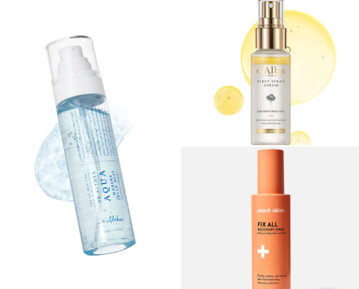 face sprays for a perfect refresh! cover photo collage