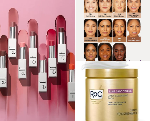 Makeup and skincare cover photo collage