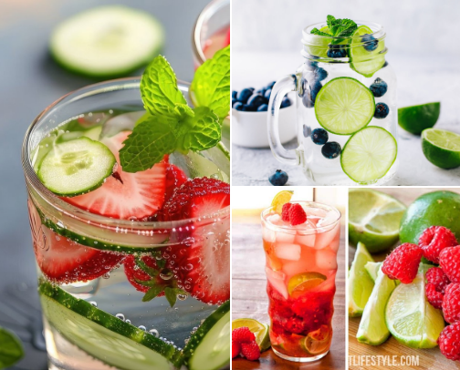 Refreshing Fruit-Infused Water Recipes🍓🥒🍋‍🟩🫐 cover photo collage