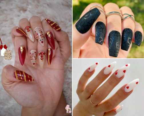 Press on nails holiday nails for 2025/2026 cover photo collage