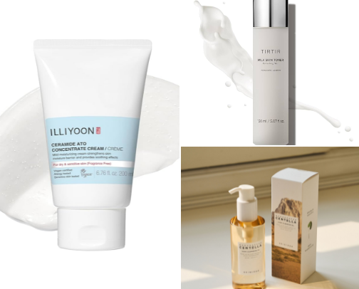 my korean skincare favs for dry skin! cover photo collage