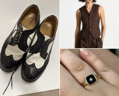 dapper outfits: flattering gender neutral wedding guest attire cover photo collage