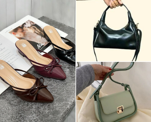 sandal wanita cantik hak 3cm bahan lembut dan ringan cover photo collage