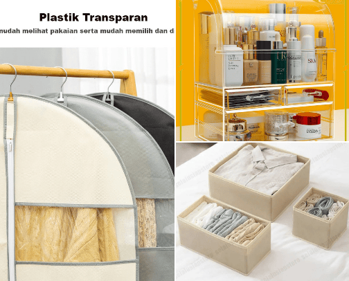 Decor for aesthetic and organized spaces | Indonesian online shop cover photo collage