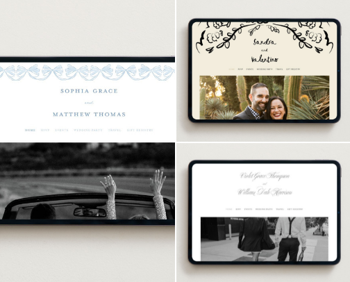 Looking for a way to share your love story? Minted wedding websites make it unforgettable. cover photo collage