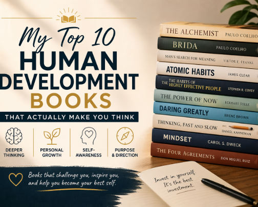 My Top 10 Human Development Books That Actually Make You Think cover photo collage