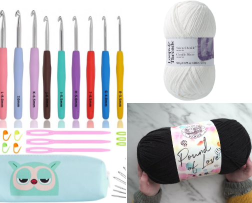 Crochet Must Haves 🧶🌸🤍✨ cover photo collage