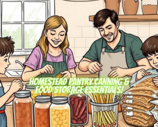 Homestead Pantry Canning & Food Storage Essentials cover photo collage