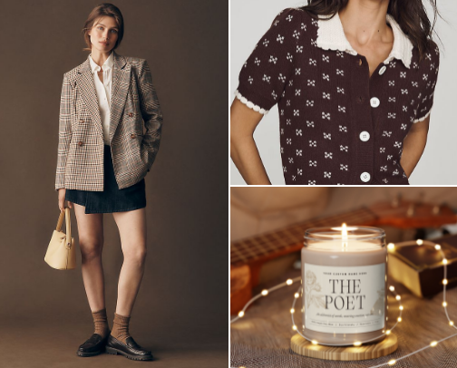 PoetCore Literary Chic Elegance (Sweaters, Blazers, And Gifts) cover photo collage