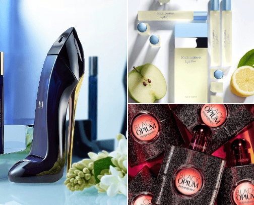 Women's perfumes cover photo collage