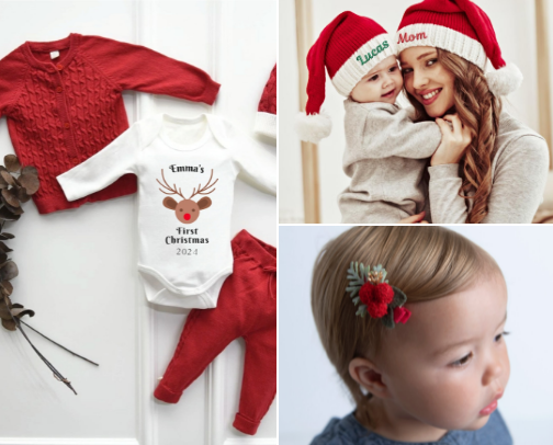 Christmas Baby Outfits & Holiday Gifts cover photo collage