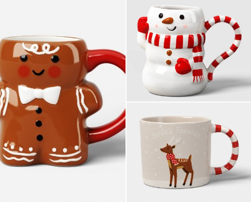 Target Christmas mugs, cups, Stanley cover photo collage