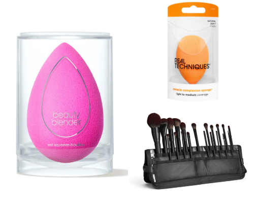 makeup tools / brushes cover photo collage