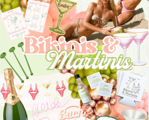 Bikinis and Martinis Birthday Theme cover photo collage
