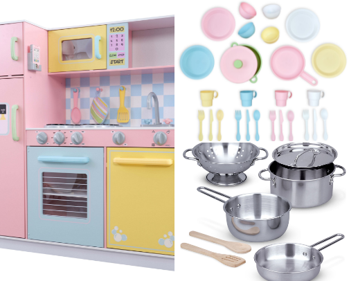 Our Play Kitchen Setup! cover photo collage