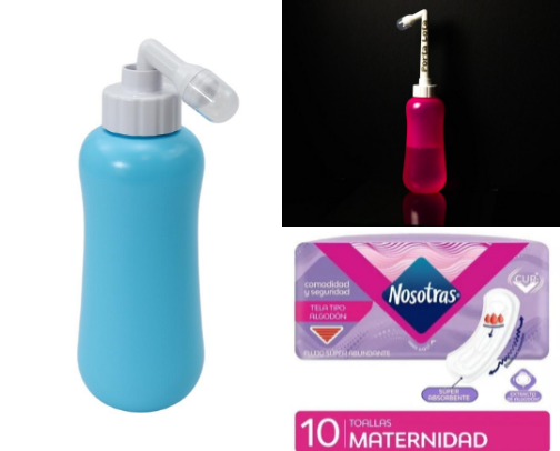 My postpartum lifesavers (the afterbirth kits) cover photo collage