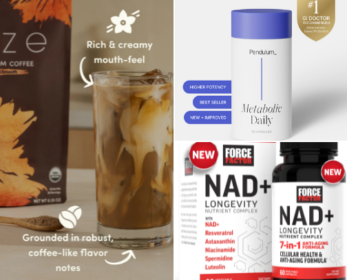 Health supplements and vitamins cover photo collage