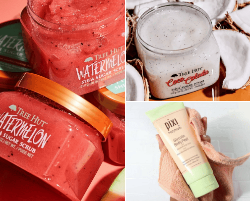 Body exfoliants and scrubs for soft skin! cover photo collage
