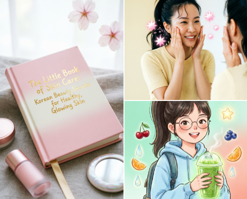 Busy Girl's Glow: 10-Minute Self-Care & Skincare Secrets 🌸 cover photo collage