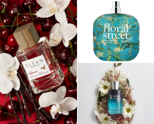 Perfumes and smell goods cover photo collage