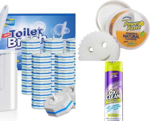 Favorite bathroom cleaning supplies cover photo collage