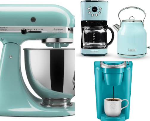 Turquoise colored kitchen cover photo collage