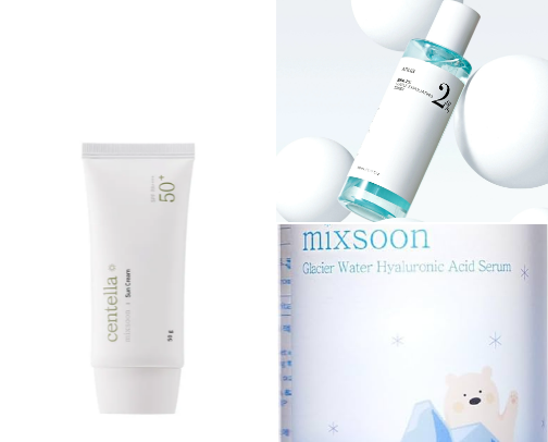 Skincare products cover photo collage