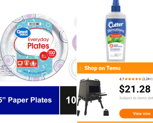 Cookout/camping supplies cover photo collage