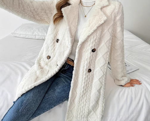 Warm Double Breasted Coat For Women cover photo collage