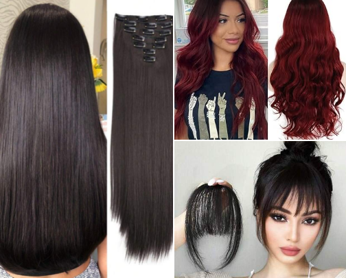 Hair extensions cover photo collage