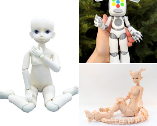 favorite posable figures, mechs, ball jointed dolls cover photo collage