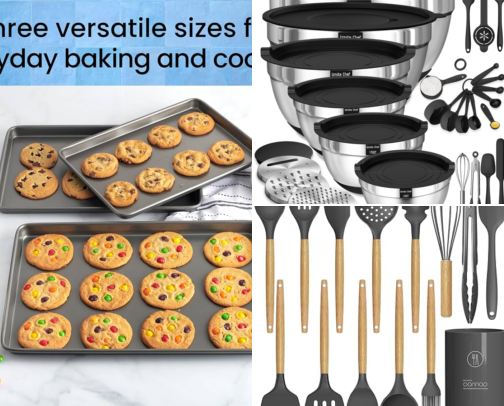 Kitchen & Baking Supplies: Everyday Essentials for Home Cooks cover photo collage