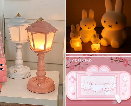 ₊˚⊹ᰔ Pastel Vibes: Cutest Desk Setup for Dreamers cover photo collage