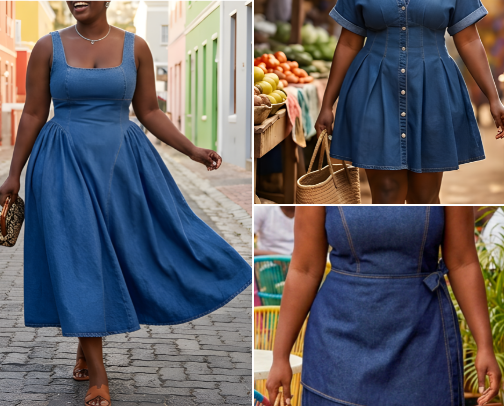 Denim dresses for plus-size girlies (SHEIN Edition) cover photo collage