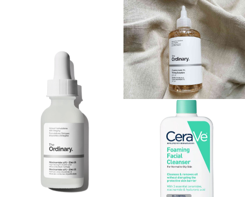 Skincare products for oily skin cover photo collage