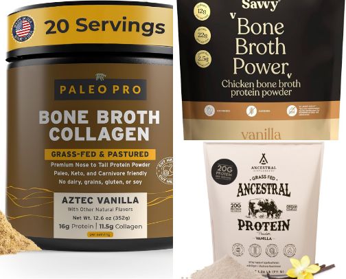 Bone Broth on Amazon: Powders, Packets & Which One You'll Actually Drink 🍵✨ cover photo collage