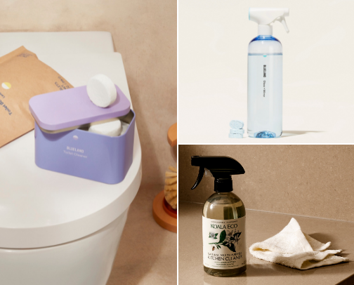 Ecofriendly Bathroom Cleaning and hygiene essentials cover photo collage